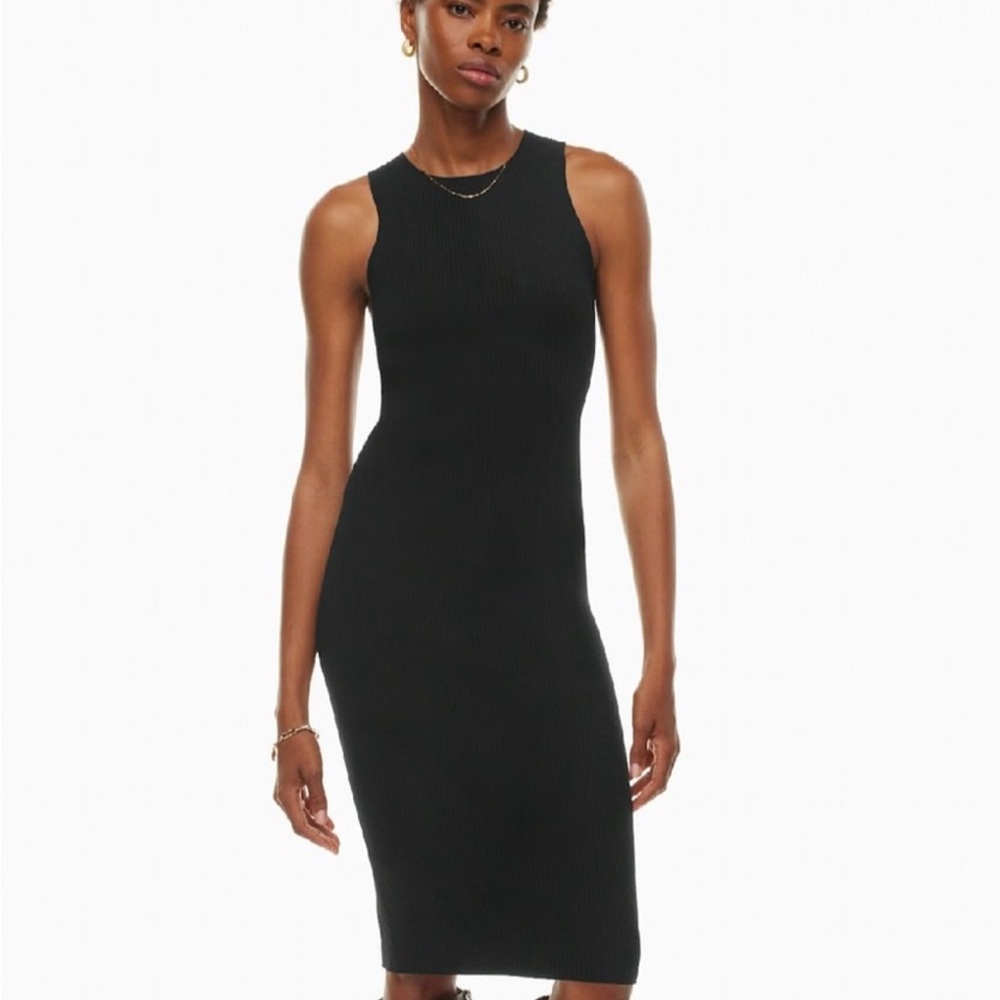 {ARITZIA} Wilfred black ribknit tank dress S